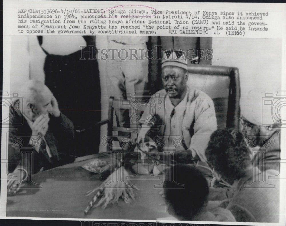 1966 Press Photo Oginga Odinga President Of Kenya Africa - Historic Images