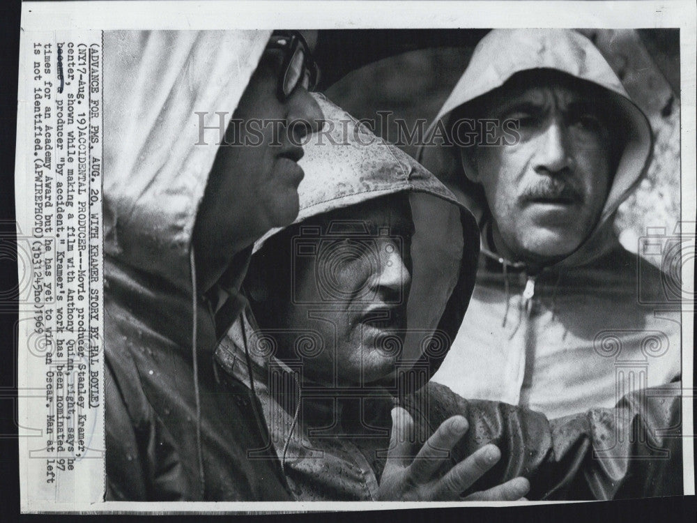 1969 Press Photo Movie Producer Stanley Kramer Anthony Quinn Actor - Historic Images