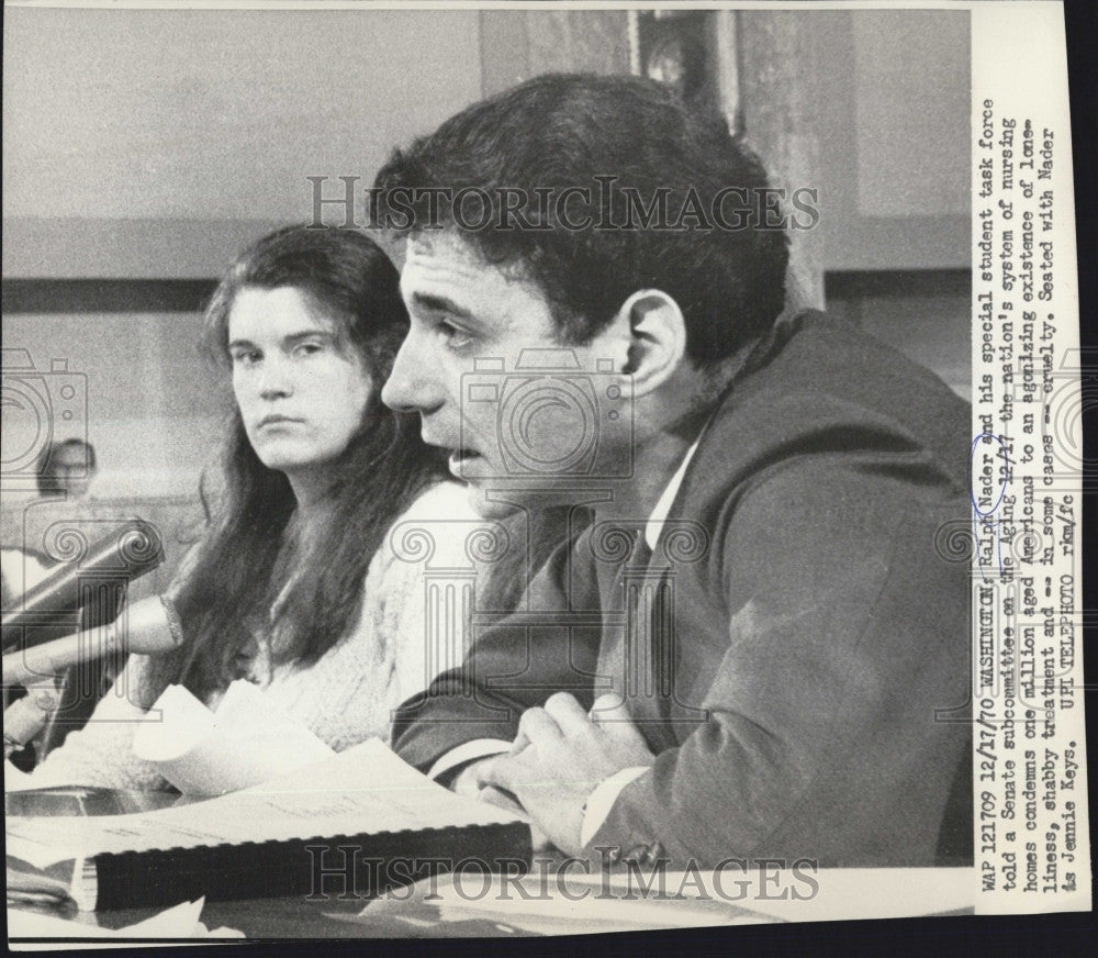 1970 Press Photo Ralph Nader and Student Task Force at Senate Subcommittee Aging - Historic Images