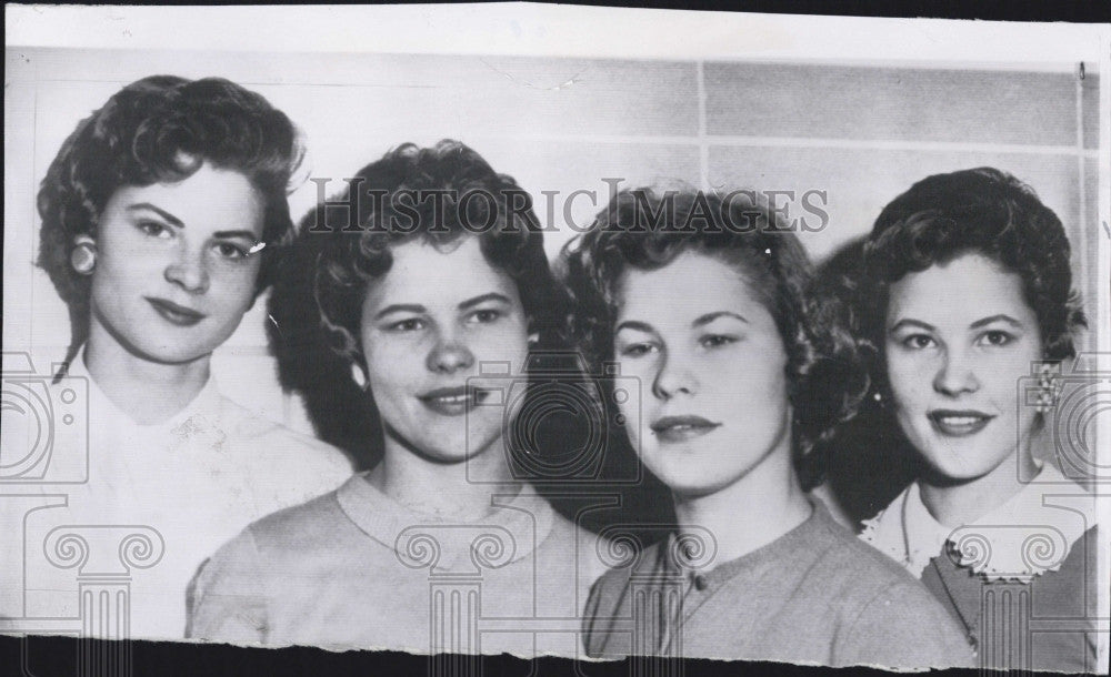 1957 Press Photo  Badgett quads, Joan,Joyce,Jeraldine &amp; Jeanette - Historic Images