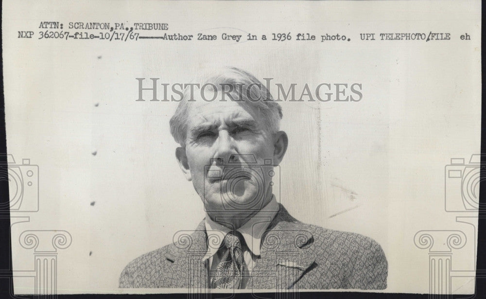 1967 Press Photo Author Zane Grey in 1936 Photo - Historic Images