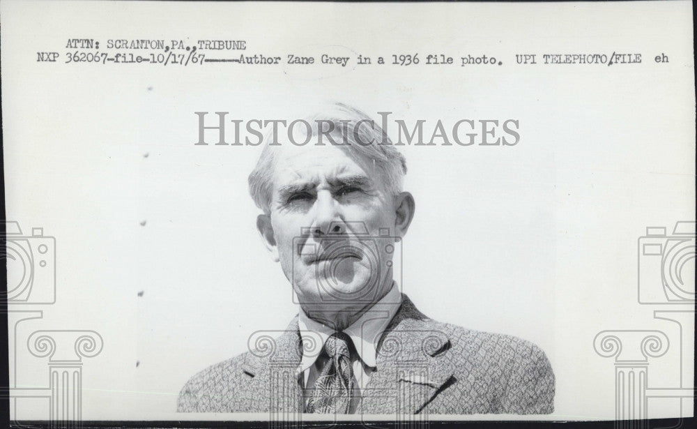 1967 Press Photo Author Zane Grey in 1936 Photo - Historic Images