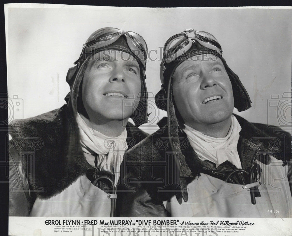 Press Photo Actor Fred MacMurray, Regis Toomey in &quot;Dive Bomber&quot; Warner Bros. - Historic Images