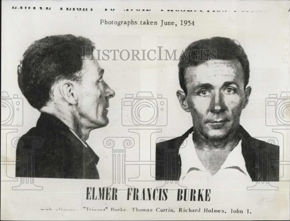 1955 Press Photo Criminal , Elmer Francis Burke - Historic Images