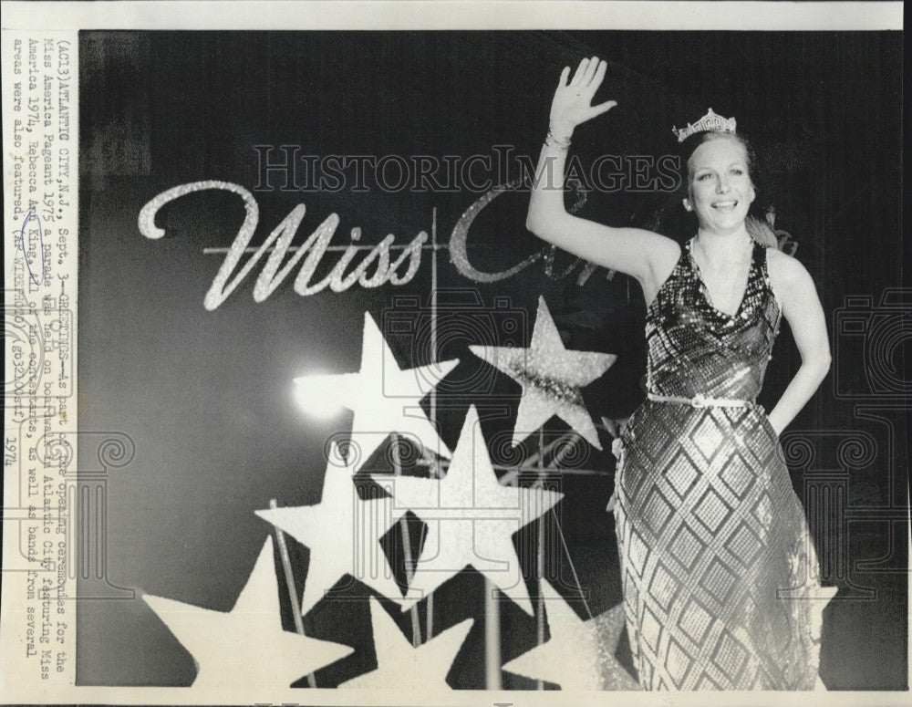 1974 Press Photo Miss America Beauty Pageant Atlantic City Rebecca King - Historic Images