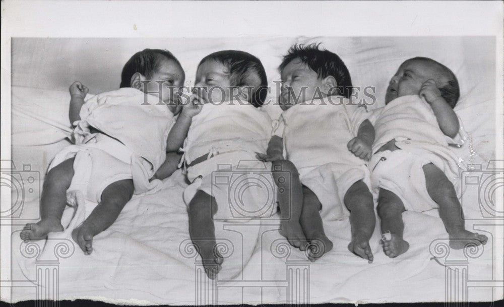 1954 Press Photo  Hijab quadruplets of Florida 4 months old - Historic Images