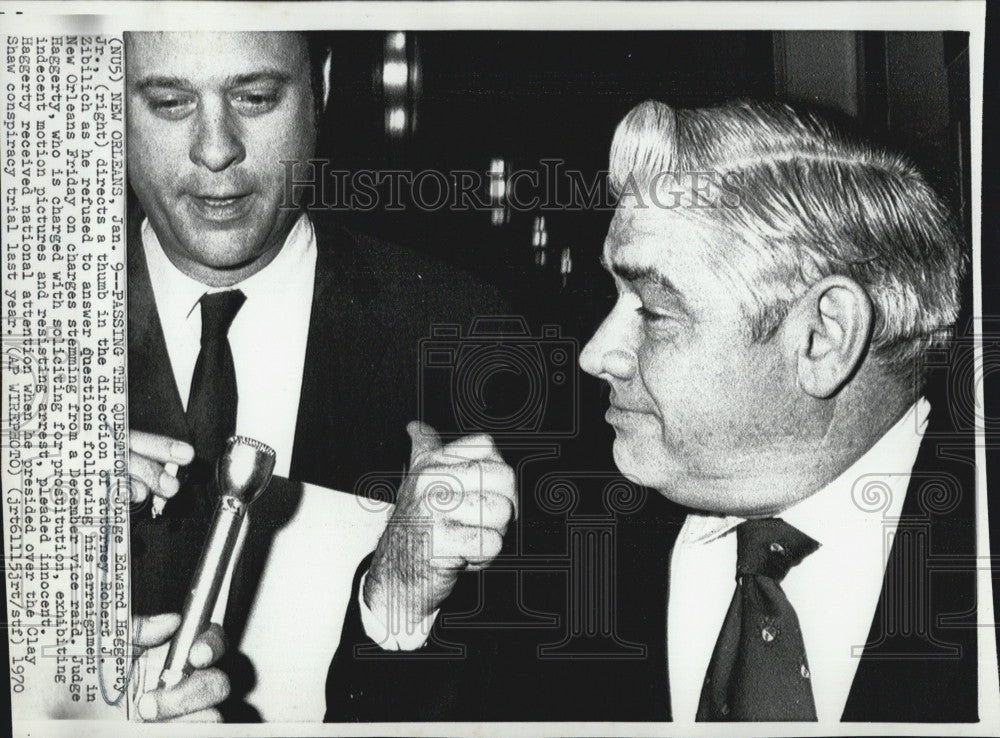 1970 Press Photo Judge Edward Haggerty On Criminal Charge Arrest - Historic Images