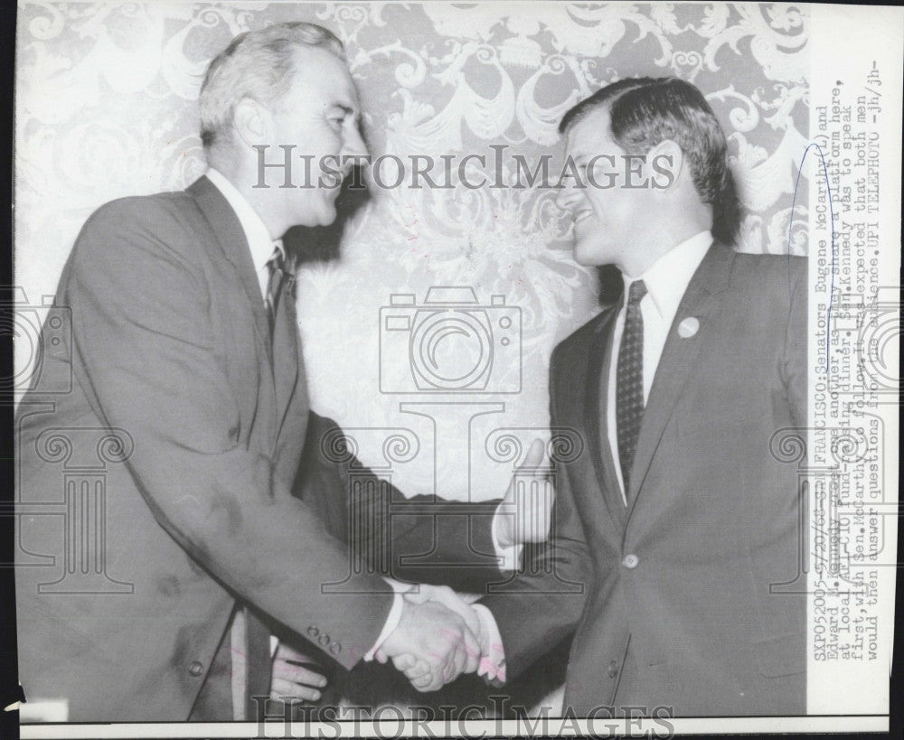 1968 Press Photo Senator Eugene McCarthy Edward Kennedy Election - Historic Images
