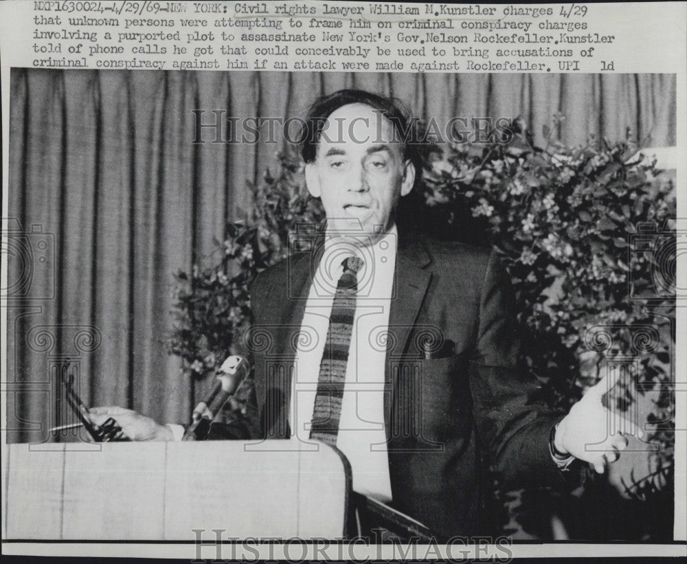 1969 Press Photo Civil rights lawyer, William HM Kunstler - Historic Images