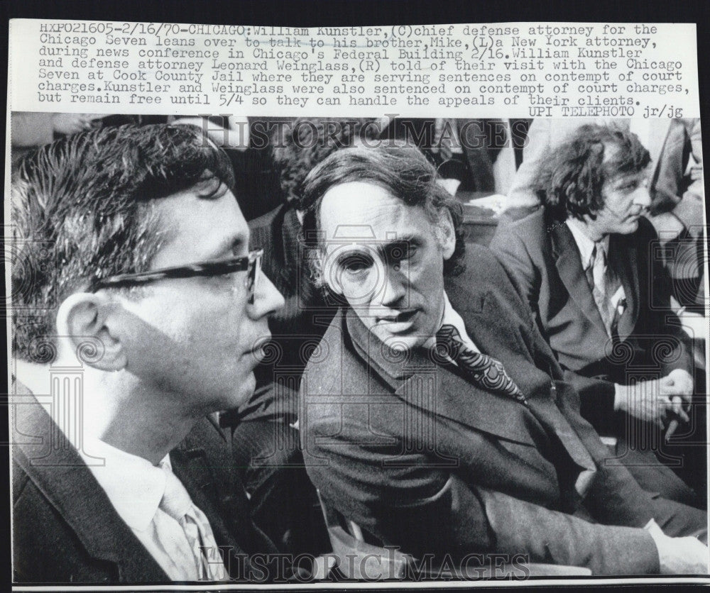 1970 Press Photo Civil rights lawyer, William M Kunstler &amp; brother Mike - Historic Images