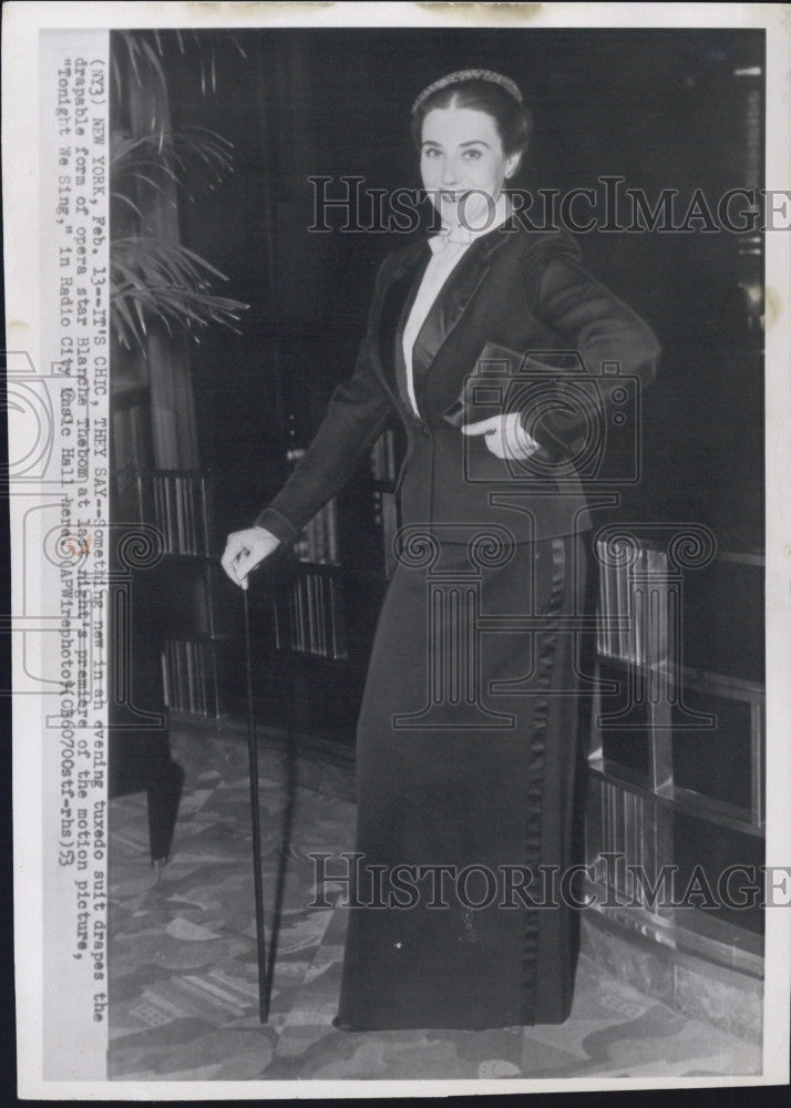 1953 Press Photo Singer Blanche Thebom Attends Movie Premier - Historic Images