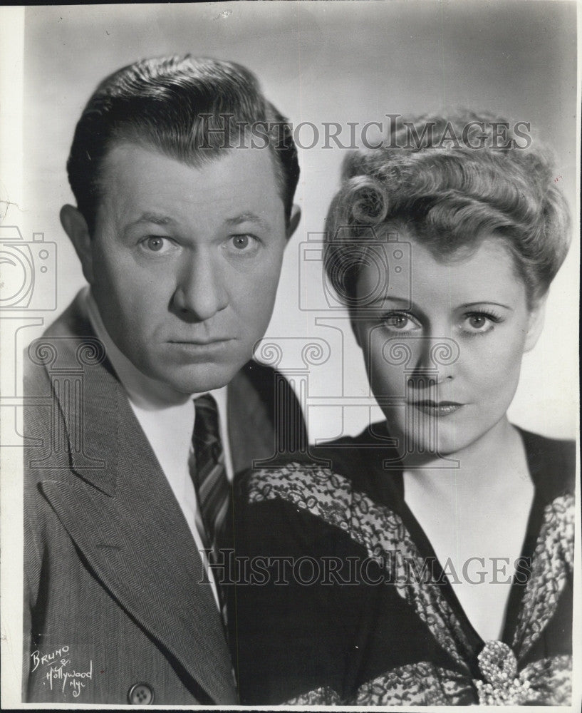 1943 Press Photo Stuart Erwin and June Collyer - Historic Images