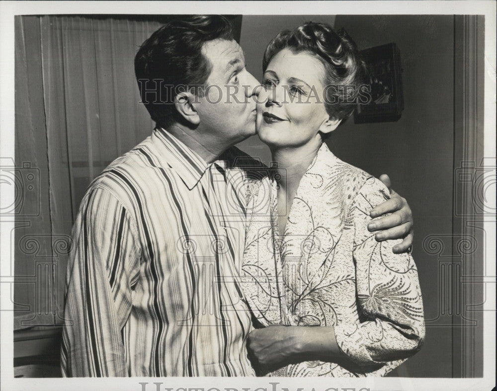 1952 Press Photo Stu Erwin, June Collyer &quot;Stu Erwin Show - Trouble with Father&quot; - Historic Images