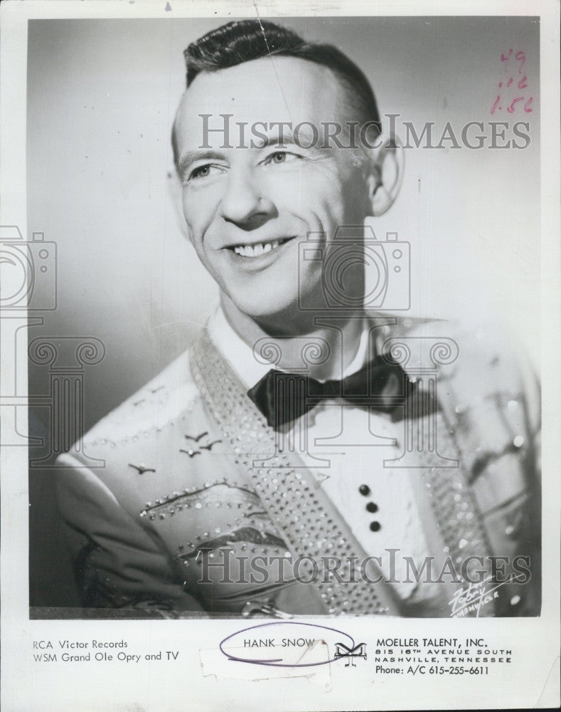 1969 Press Photo Singer &amp; Performer Hank Snow - Historic Images