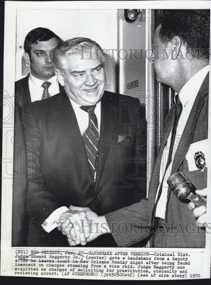 1970 Press Photo Judge Edward Haggerty Found Innocent In Probe - Historic Images