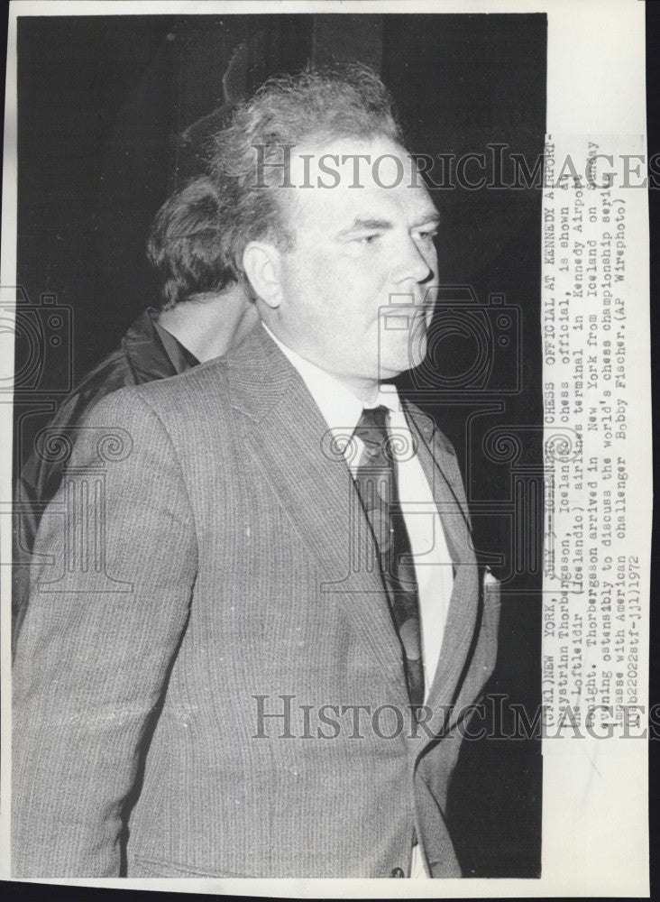 1972 Press Photo Freystrinn Thorbergson,chess official - Historic Images