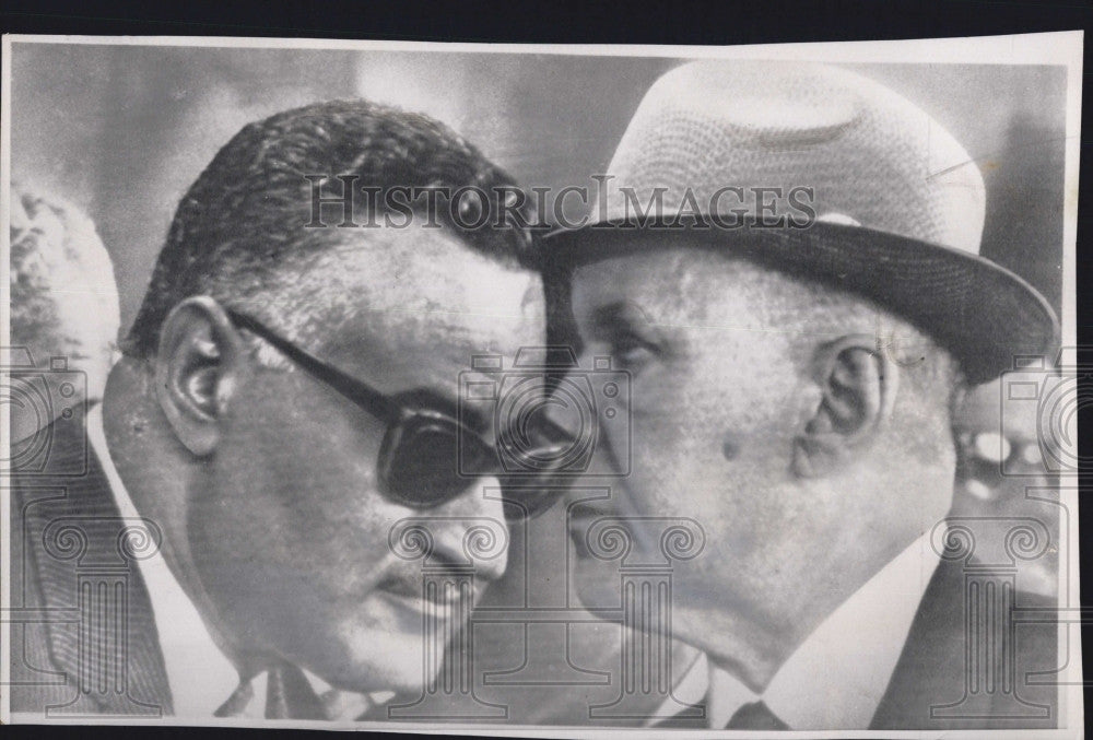 1966 Press Photo Soviet Premier Alexei Kosygin Egyptian Pres Gamal Nasser - Historic Images