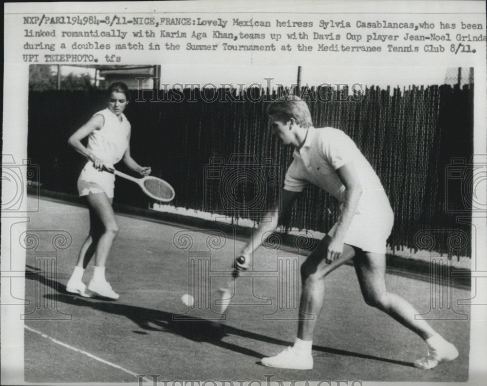1969 Press Photo Mexican heiress Sylvia casablancas &amp; tennis player JN grinda - Historic Images
