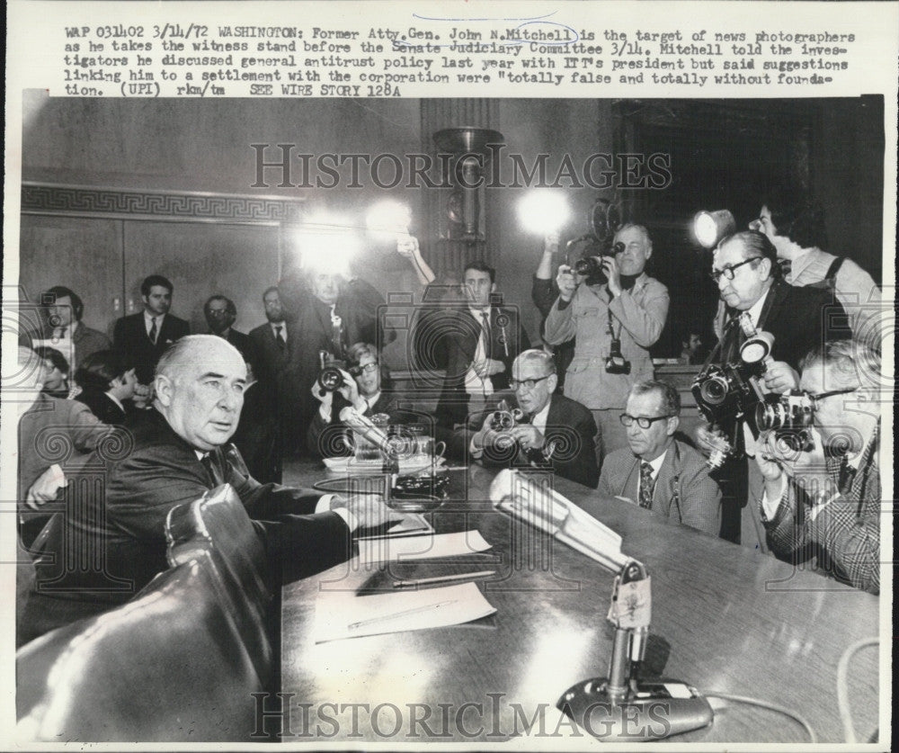 1972 Press Photo Ex Attorney Gen John Mitchell - Historic Images