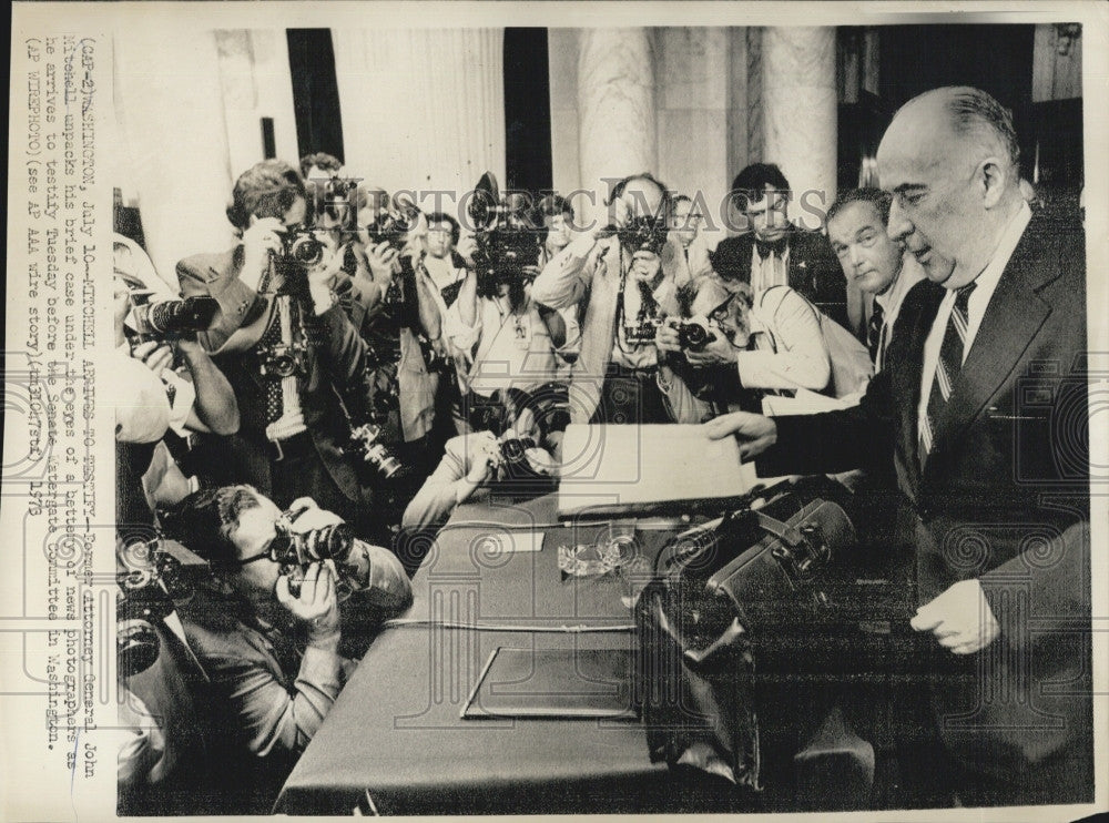 1973 Press Photo  Ex Attorney Gen John Mitchell - Historic Images