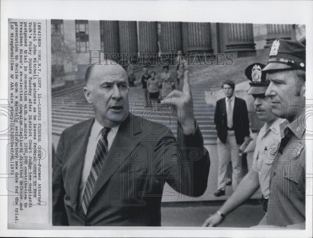 1973 Press Photo Ex  Attorney Gen John Mitchell - Historic Images