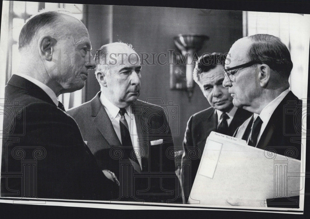 1969 Press Photo Atty Gen John Mitchell,W Wilson,H Peterson,Sen JL McClellan - Historic Images