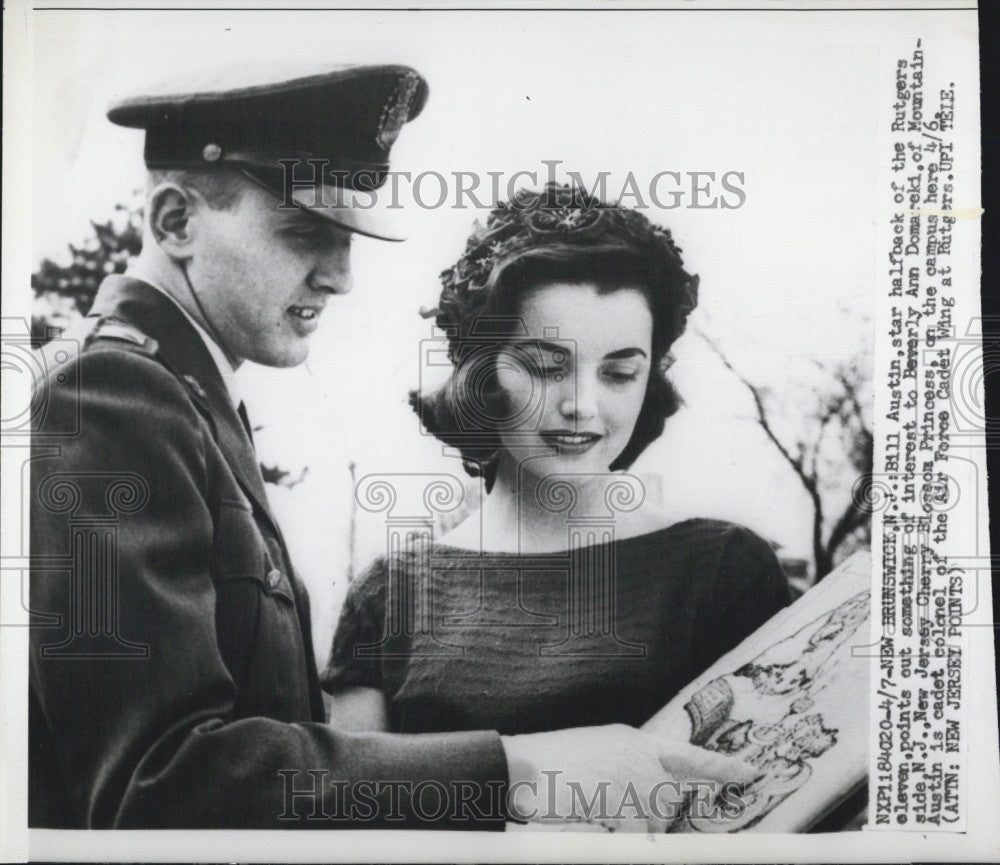 1959 Press Photo Bill Austin Beverly Ann Domareki Miss New Jersey Air Force - Historic Images