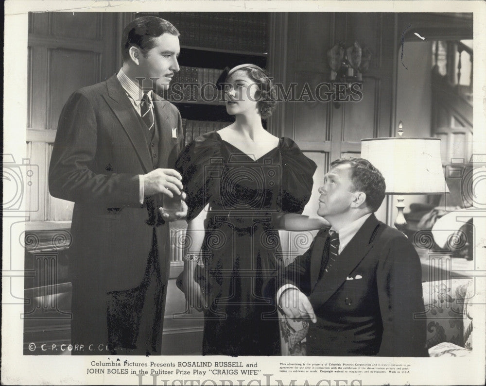 1936 Press Photo Rosalind Russell &quot;Craigs Wife&quot; Actor John Boles - Historic Images