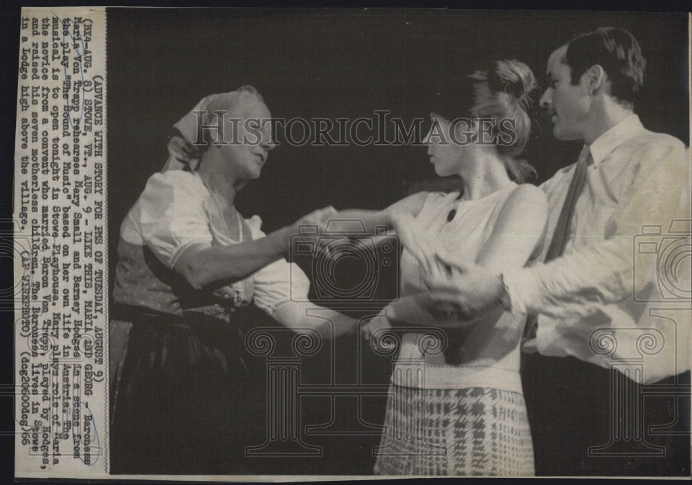 1966 Press Photo Baroness Maria Von Trapp with Mary Samm and Barney Hodges - Historic Images