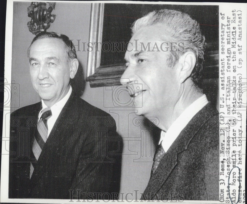 1973 Press Photo Joseph Sisco and Adlo Moro - Historic Images