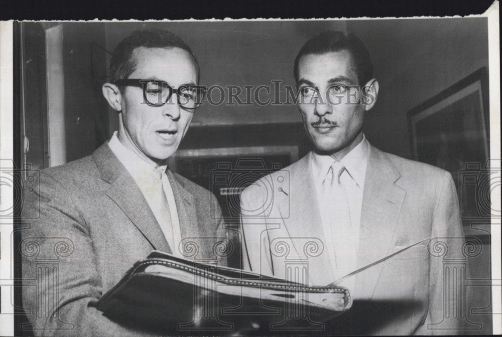 1960 Press Photo King Farouk Riad Ghali Malibu Justice Court James Schwartz Law - Historic Images