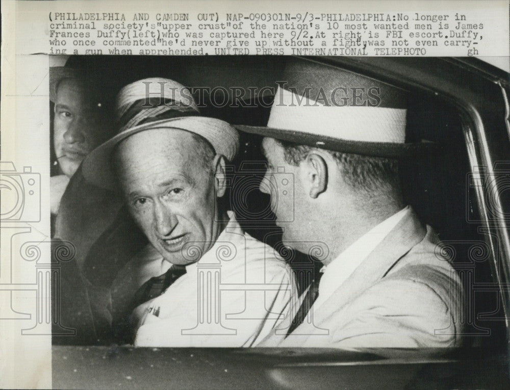 1959 Press Photo James Frances Duffy FBI Most Wanted Man Criminal - Historic Images