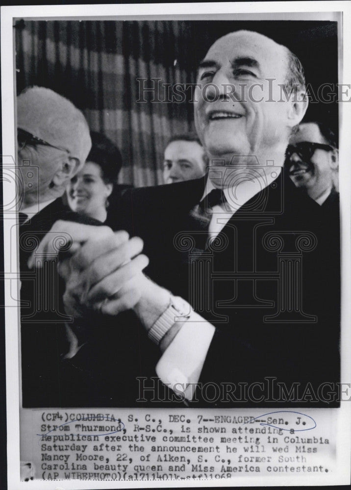 1968 Press Photo Senator Strom Thurmond At Republican Committee Meeting - Historic Images