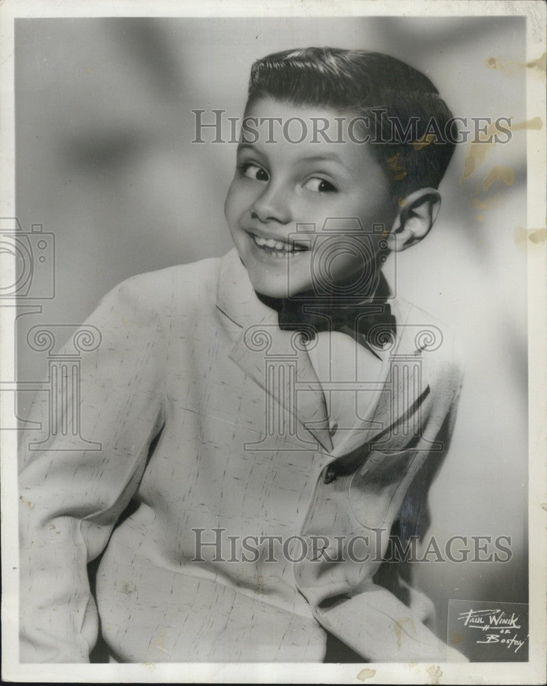 1955 Press Photo 6 yr old Phil Phillips to entertain at Hearst Oratory Contest - Historic Images