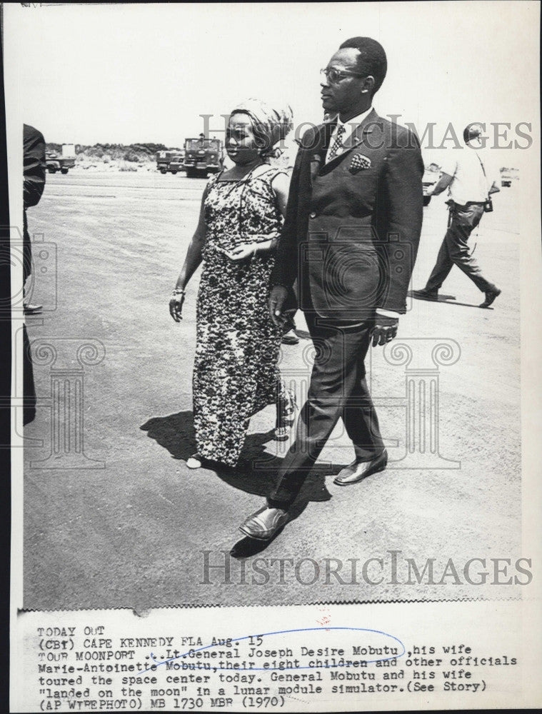 1970 Press Photo Lt. Gen. Joseph Desire Mobutu of Congo &amp; wife Marie-Antoinette - Historic Images