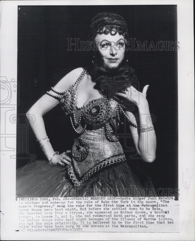 1953 Press Photo Contralto opera singer Jean Madeira - Historic Images