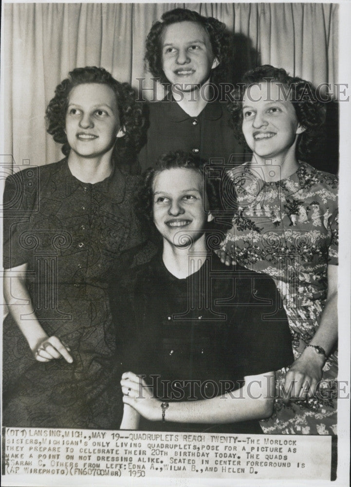 1950 Press Photo The Morlock  quintuplets of Michigan - Historic Images