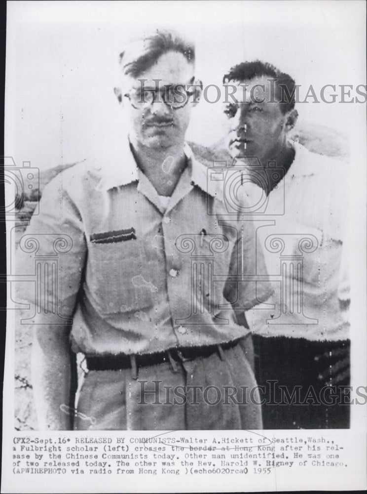 1955 Press Photo Walter A Rickett released by Chinese - Historic Images