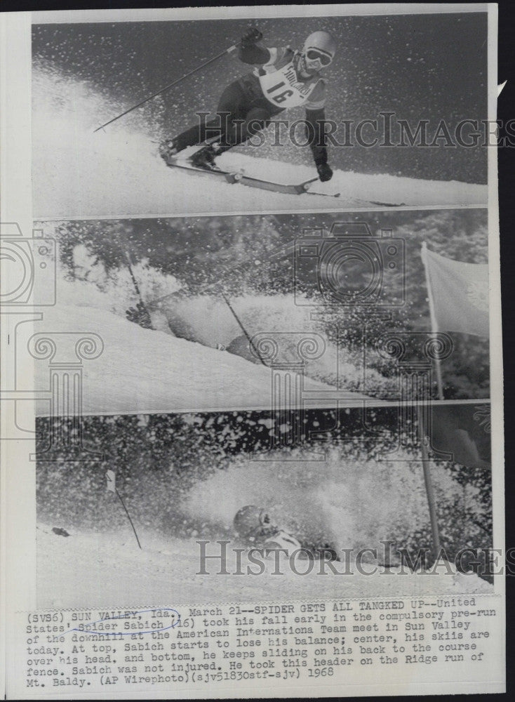 1968 Press Photo Skier , Spider Sabich in action - Historic Images