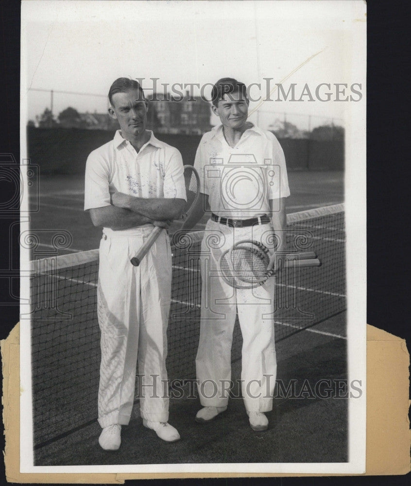 1930 Press Photo George Lott & Jack De Lara Before Tennis Match - Historic Images