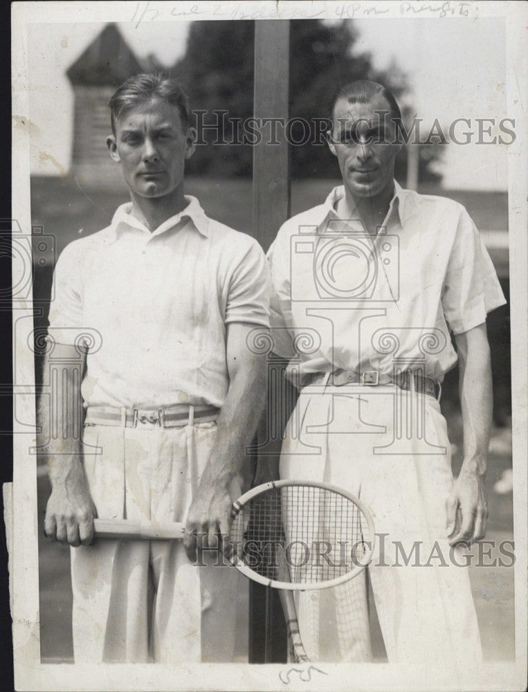 1929 Press Photo George M Lott &amp; Bill Tilden at Cushman Cup tennis - Historic Images