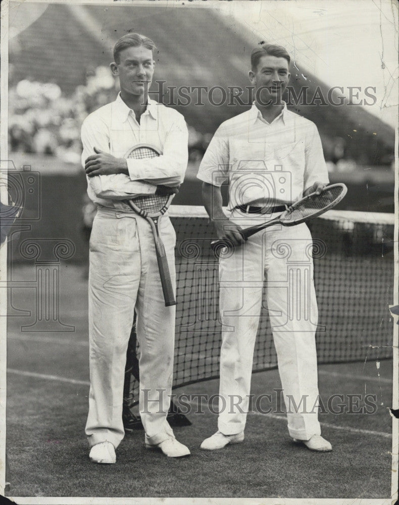 1928 Press Photo George M Lott &amp; Van Rhyn at Davis Cip tennis - Historic Images