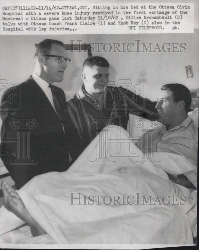 1982 Press Photo Ottawa Civic Hospital Coach Frank Claire Knob Roy - Historic Images