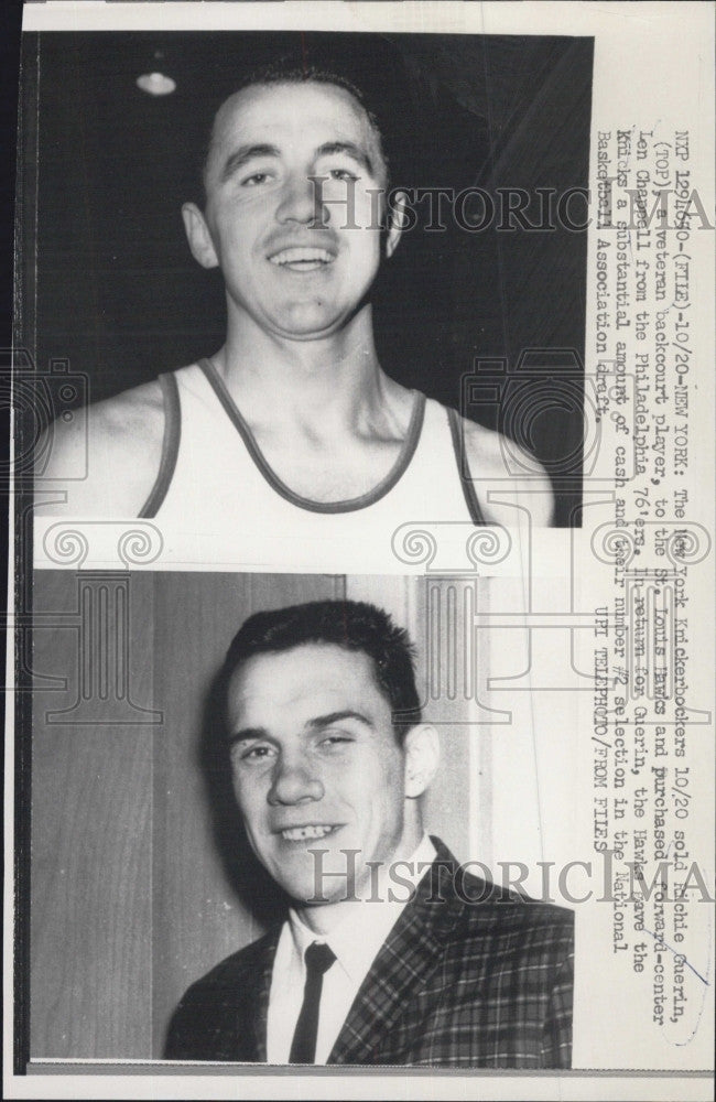 1963 Press Photo New York Knicks Sold Richie Guerin to St Louis Hawks - Historic Images