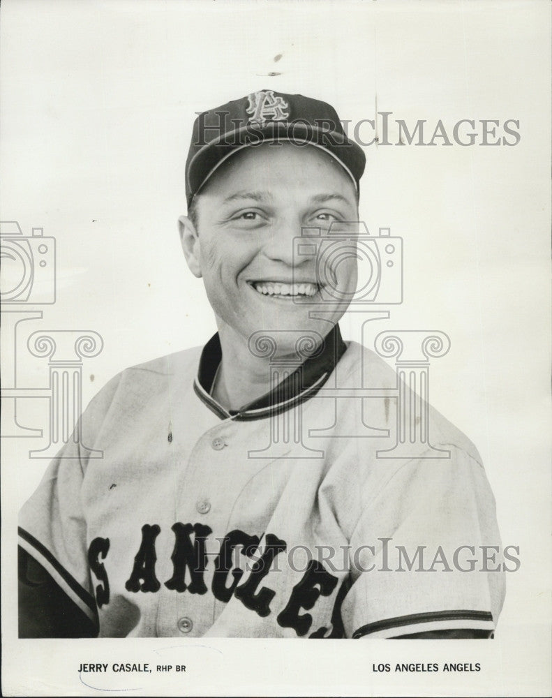 1961 Press Photo Jerry Casale Los Angeles Angels Baseball - Historic Images