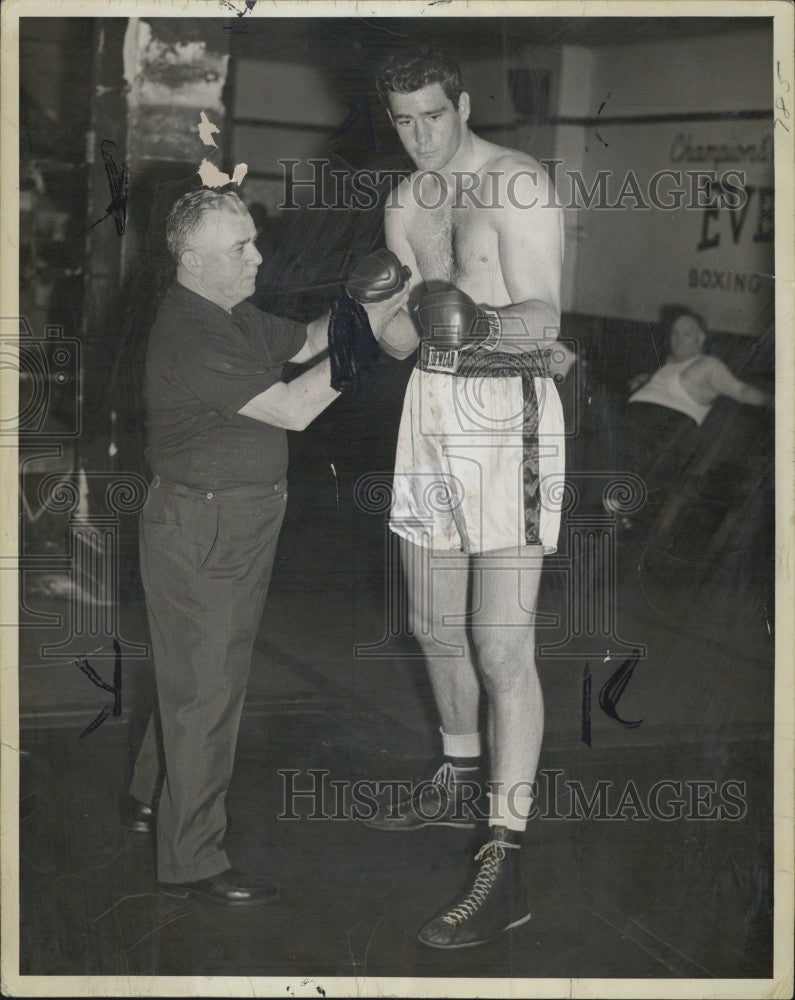 1963 Press Photo Jim Beattie and trainer Freddie Fierra - Historic Images