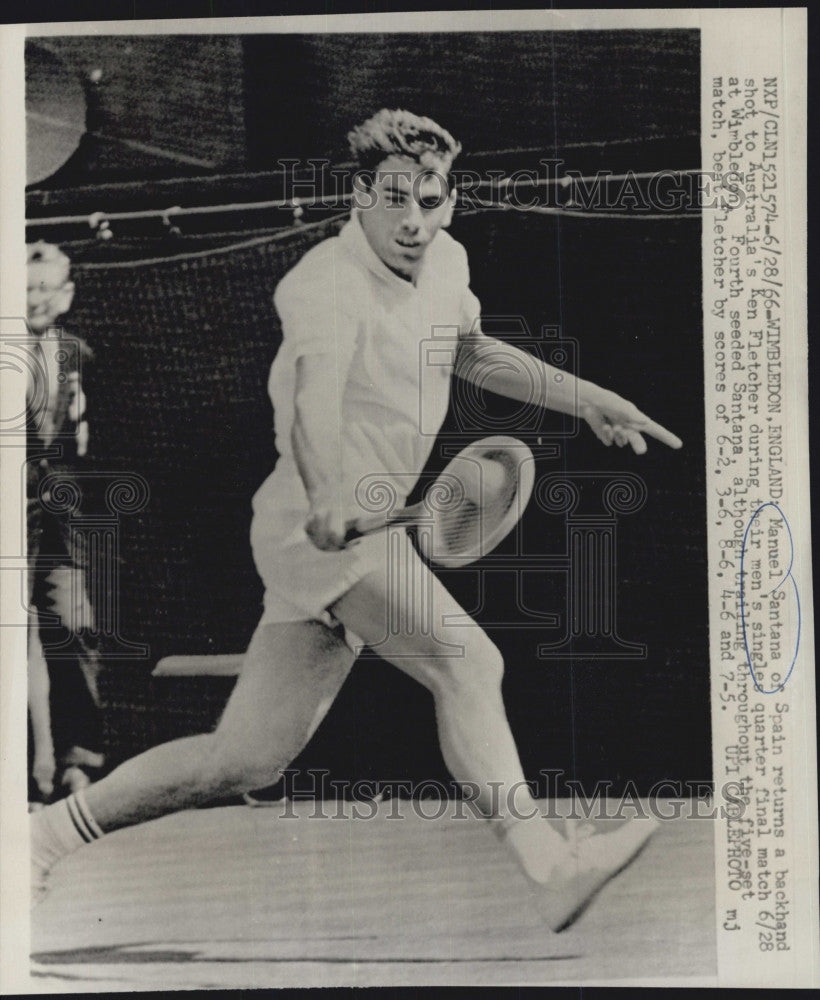 1966 Press Photo Manuel Santana Spanish Tennis Player - Historic Images