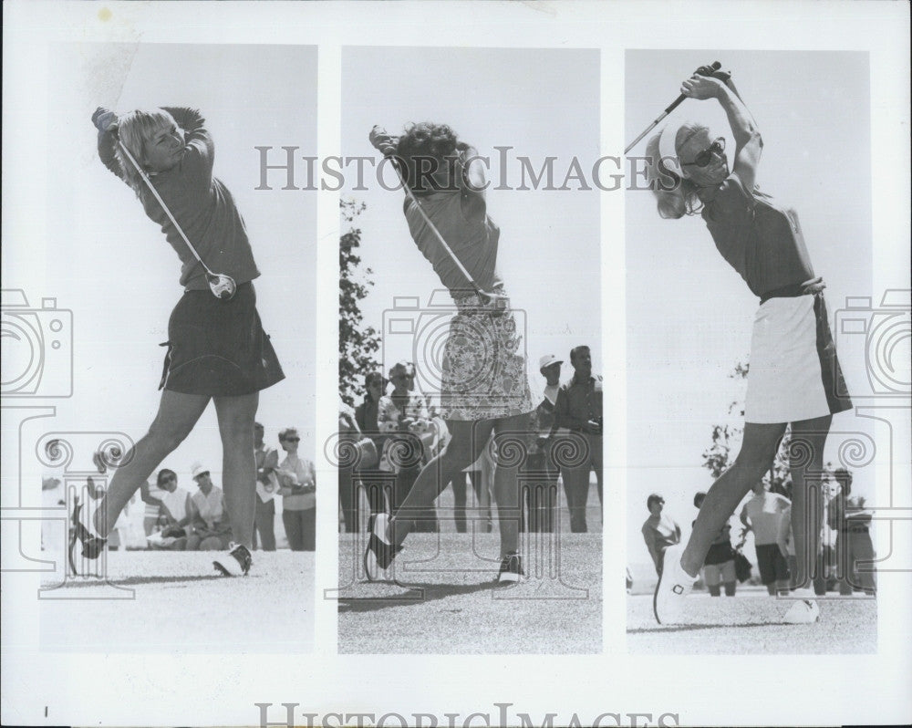 1975 Press Photo Golfers, Sandra Post,JoAnn Prentice &amp; Judy rankin - Historic Images