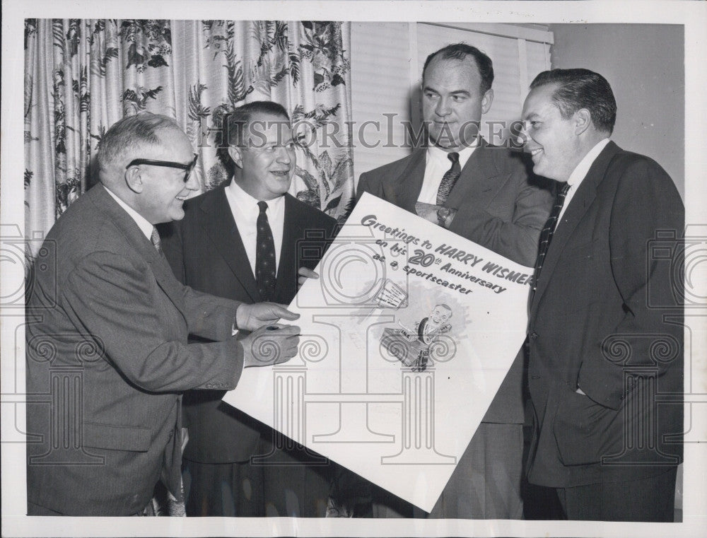 1954 Press Photo Sportscaster Harry Wismer,B Faris,P Louis &amp; TF O&#39;Neil - Historic Images