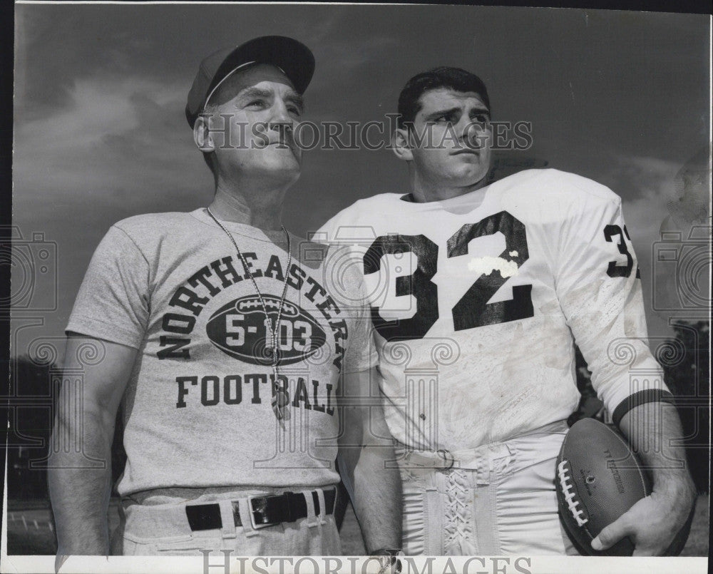 1965 Press Photo Coach Zabliski &amp; Bob Cappadonn of NE football - Historic Images